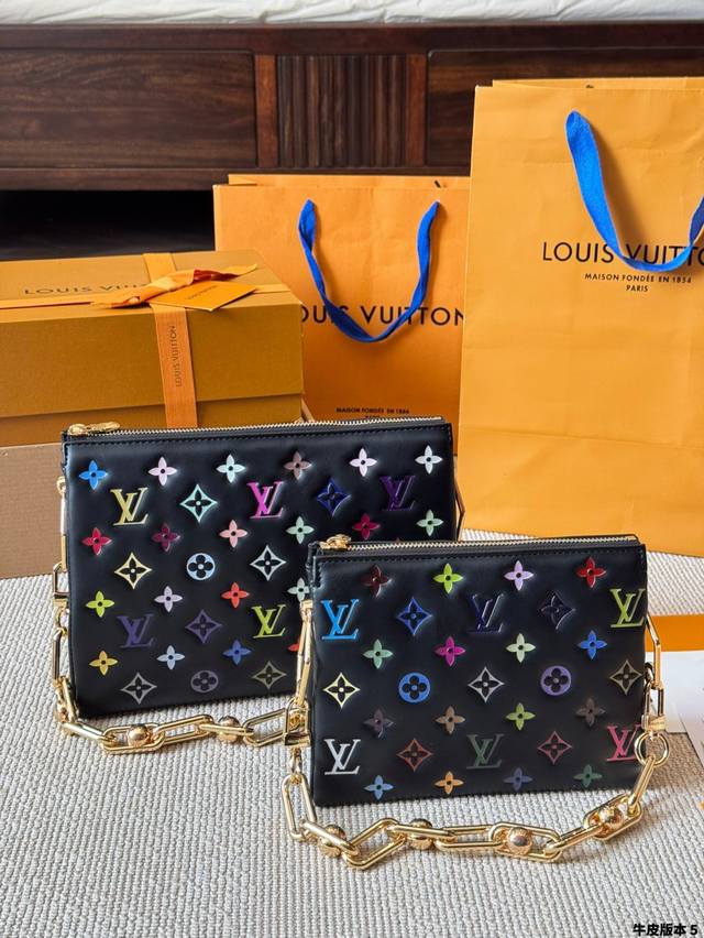 cowhide version Lv Coussin hug bag My favorite black and white Look is here The