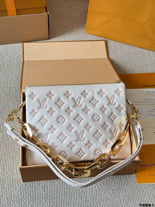 cowhide version Lv Coussin hug bag My favorite black and white Look is here The