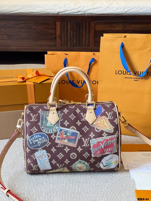 Original Cloth Lv Badge Pillow Bag Speedy Bandouli