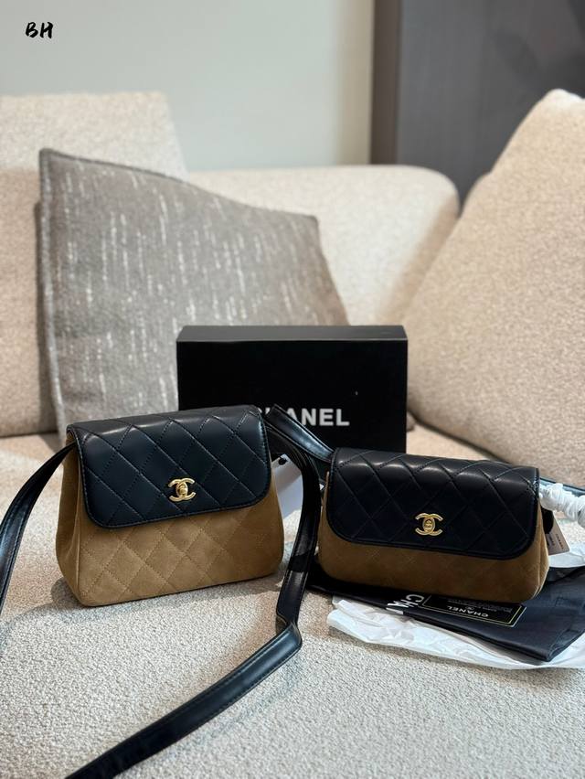 25A High-end handmade flap bag, a series of retro leather goods, suede and class