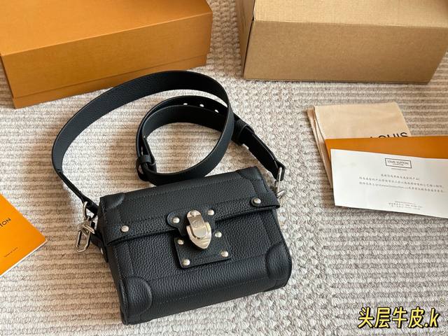 cowhide version New Men's Bag Soultrunk Box Bag Soft box bag is super cool, can