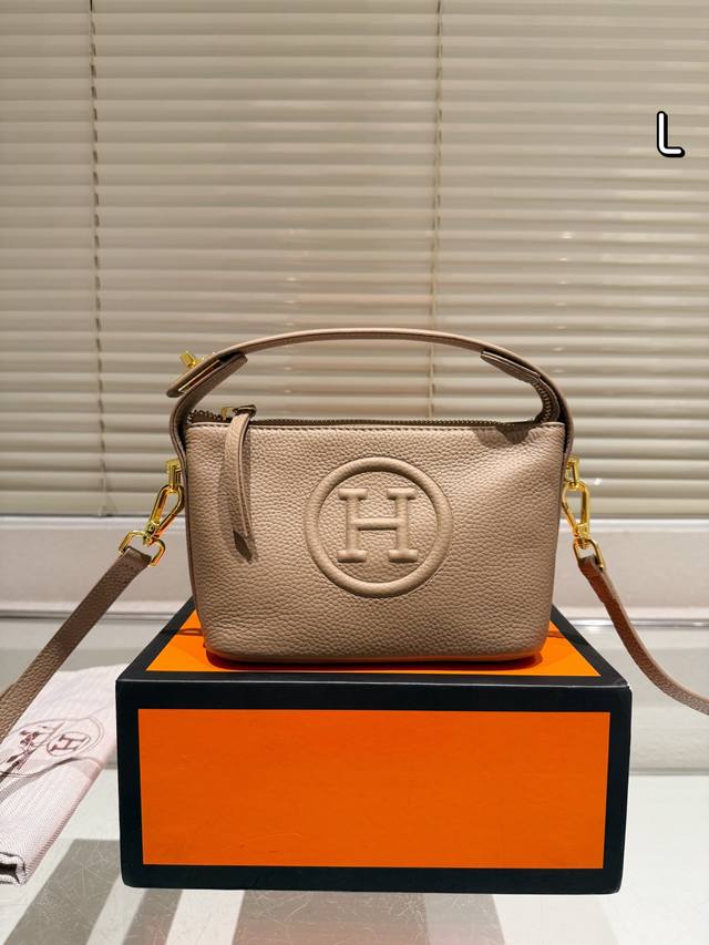 Hermes lunch box bag with gift box Original leather top layer leather recommend