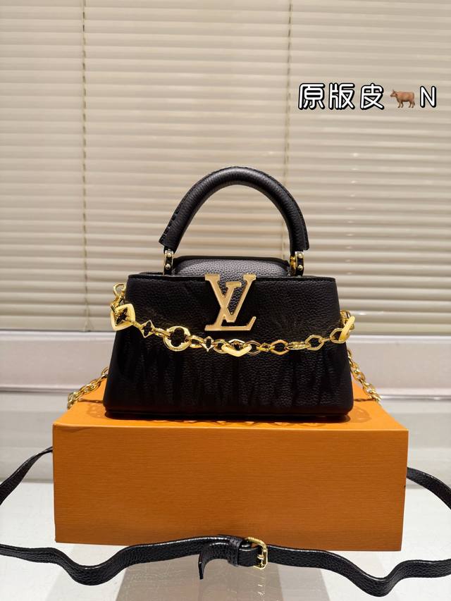 New product with box Cowhide version Lv Capucines handbag Fresh and comfortable