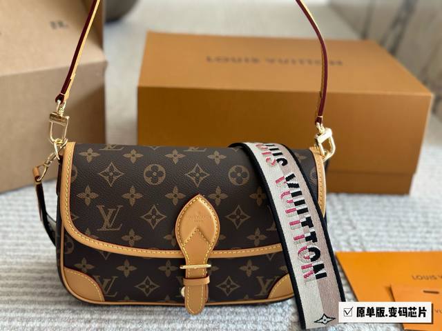 Original high quality Lv new Diane old flower baguette bag catwalk style one-sh