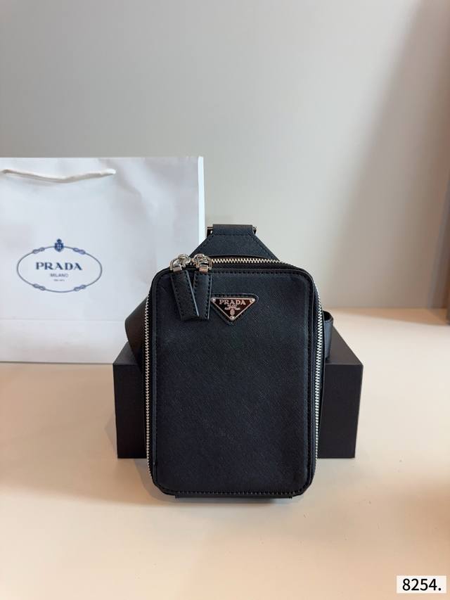 with gift box. Prada chest bag crossbody bag. Moderate size and impressive capa