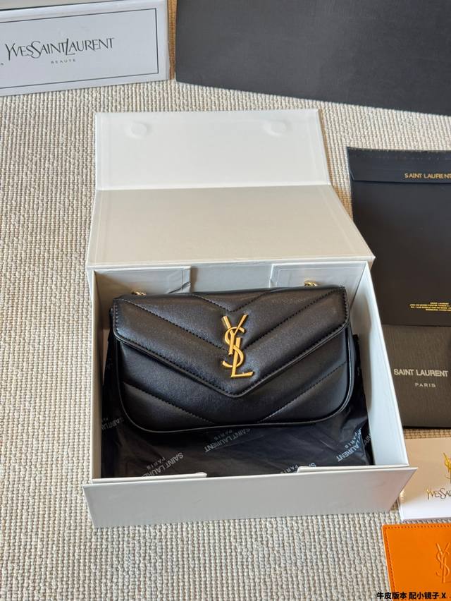 cowhide version Saint Laurent Loulou lambskin Mini handbag Mini version Loulou l