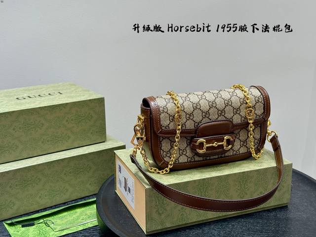 with gift box packaging Upgraded version Gucci Horsebit 1955 retro baguette sad