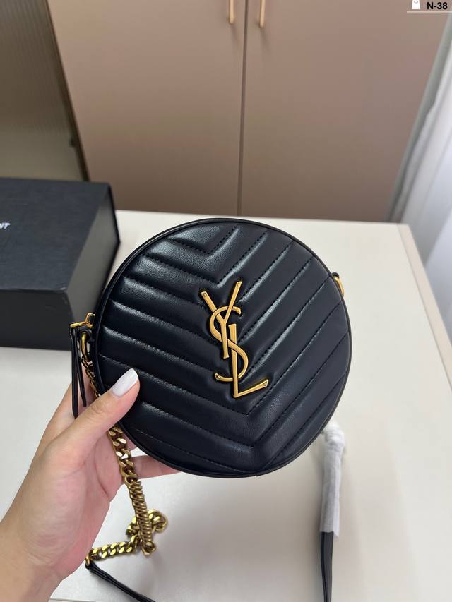 Ysl Saint Laurent small round bag The round bag is matched with a beautiful chai
