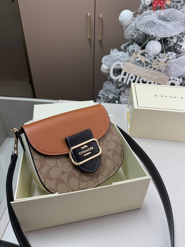 Coach new product Morgan saddle Ykk shiny hardware logo fried chicken hot hand-