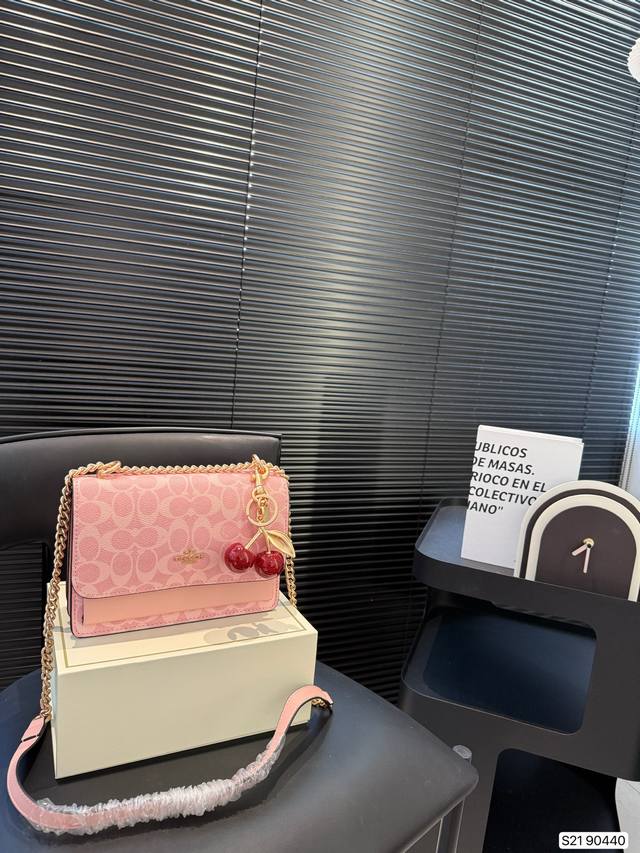 with folding box Coach counter same model Coach accordion chain bag new color m