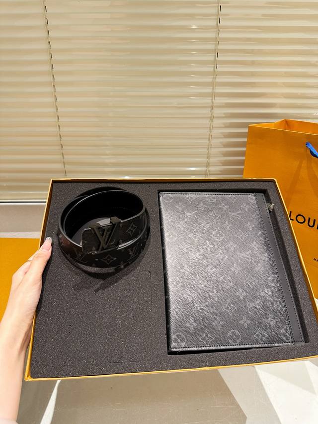 original handbag belt with gift box high version! LV leather belt ~ popular uni