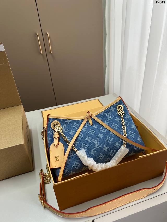 LvLouis Vuitton denim series Carryallbb shopping bag Hand-held shoulder crossbod
