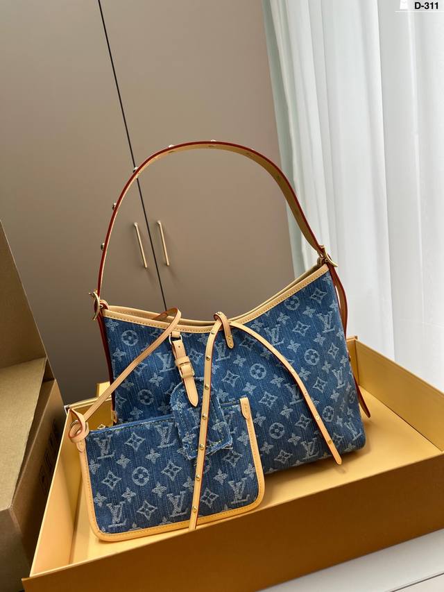 LvLouis Vuitton Denim Series Carryall Shopping Bag Hand-held Shoulder Crossbody