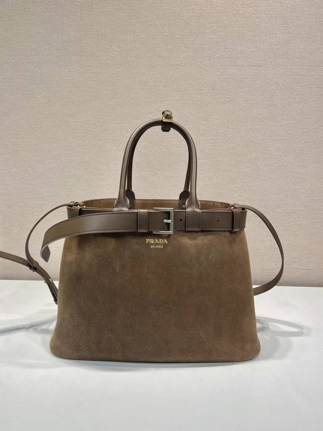 Premium Edition New Women's Bag 1Ba416 Large Suede Leather Handbag. Crafted from