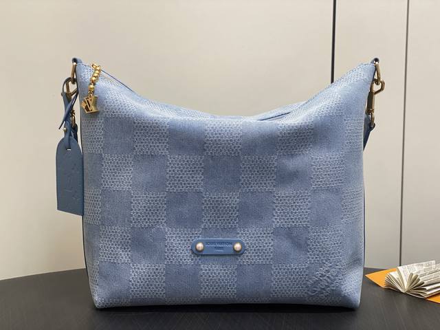 Factory Price P Premium Original N00202 Blue Plaid Denim Crossbody Bag, Vagabond