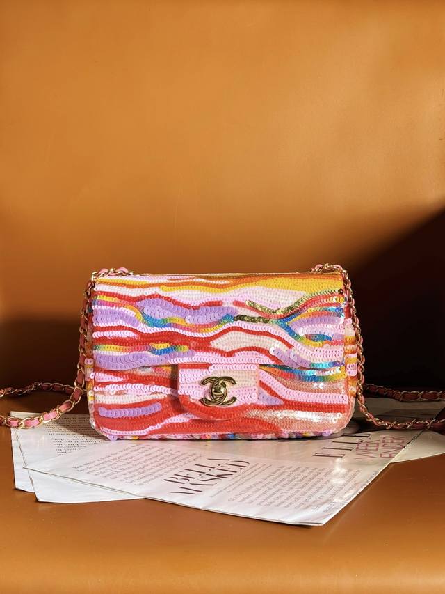 24C Limited Edition Sequin Cf Magic Gradient Sequin Bag Chanel 24Ss Latest Squar