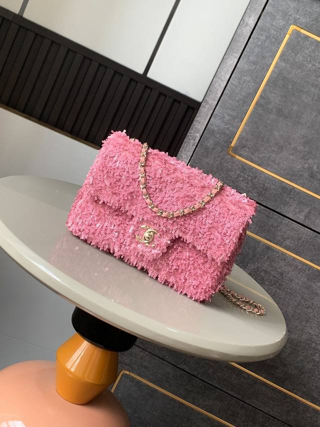 Pink Ohanel 25S dense sequins, shape Cf super shiny sequins sequins bag pre-orde