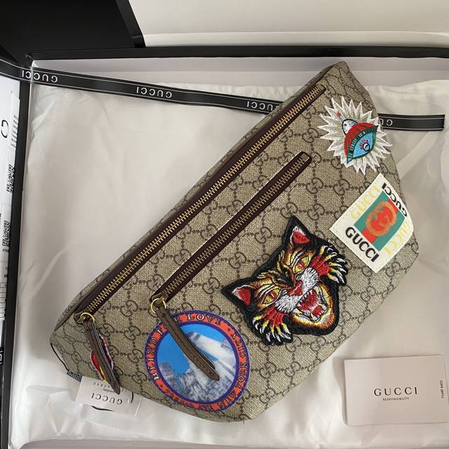 Actual shot Model: 529711 Embroidered tiger Size: 28X18X8Cm.Gg Ophidia Travel h