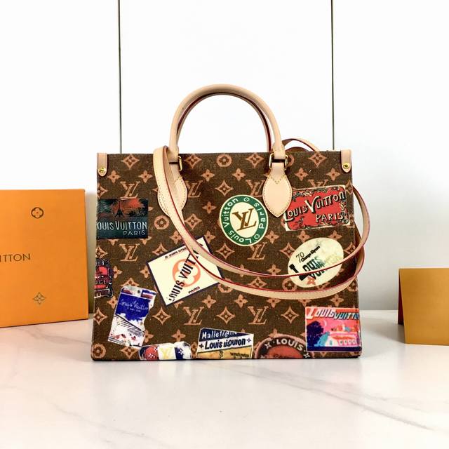 M47147, M45039. This medium Onthego bag features classic Monogram canvas and Mon