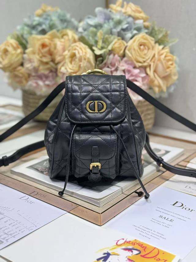 Small Dior Caro Backpack in Black This Dior Caro backpack is a new arrival from