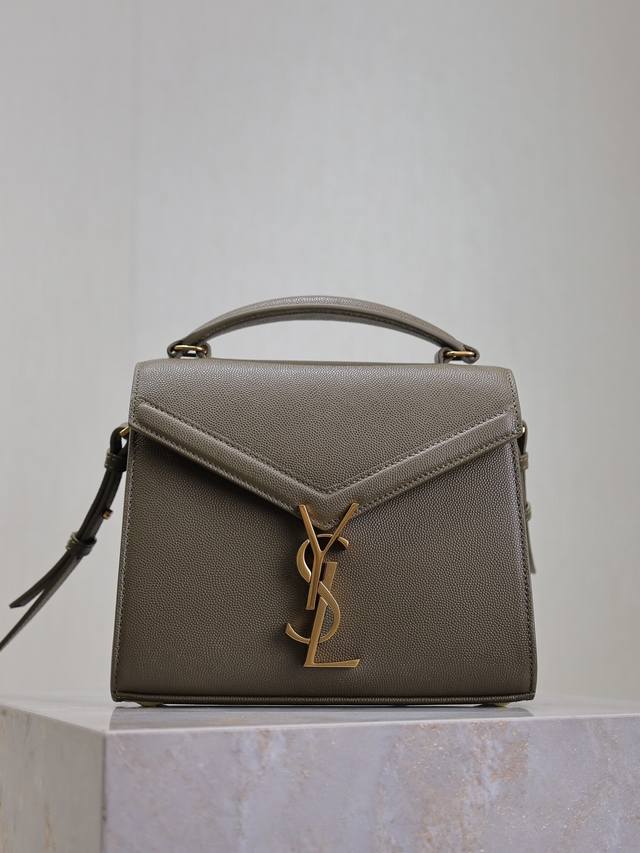 Olive Green Caviar Cassandra Mini Handbag with Gold Buckle! This series' unique