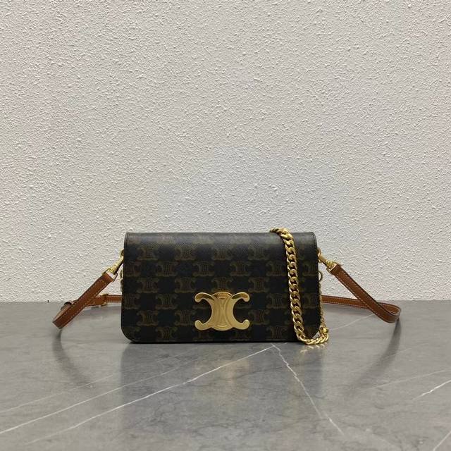 New Arrivals Celine New Arrivals. The Triomphe Canvas logo-printed flap features