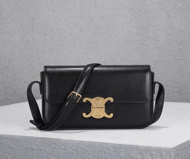 original underarm bag shipped Triomphe logo cowhide underarm bag size 20X10X4 Cm