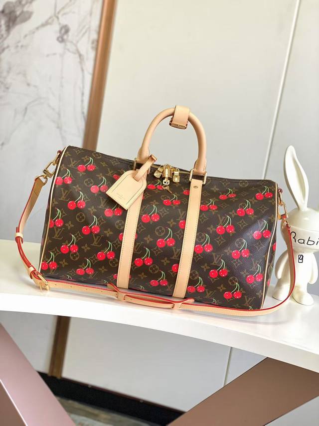 Haiyuanwai's exclusive, genuine, original M13764 Cherry Keepall Bandouli