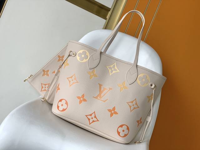 M46516 Vanilla Yellow M46514 Azure Premium Original Neverfull Medium Handbag, cr