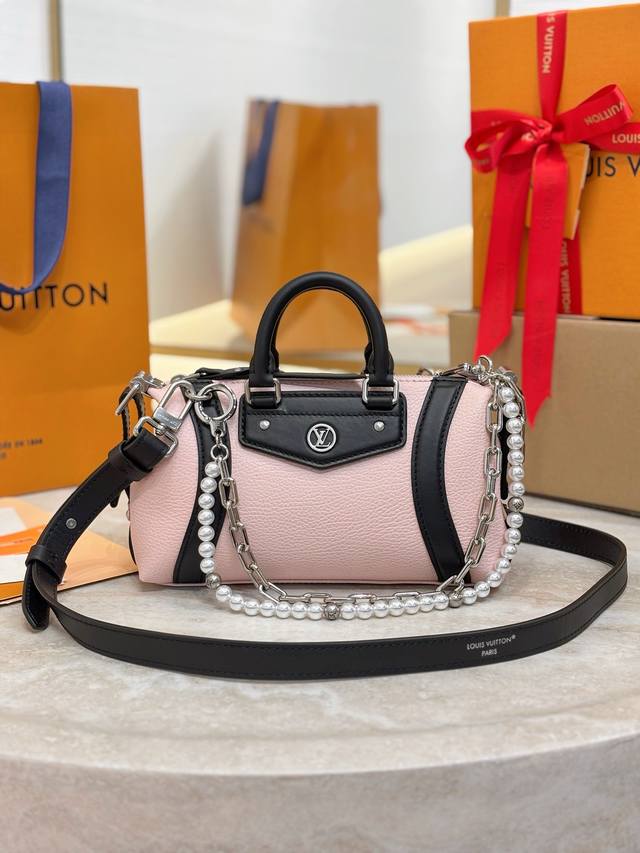 Premium Original Nano Lv Biker Handbag M25566 Pink Medium Biker Handbag by Nicol