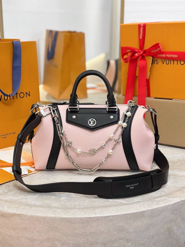Premium Original Biker Small Handbag M25516 Pink Biker Handbag made a striking a