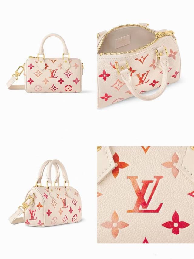 M81625 Gradient Strawberry Milk M83452 This Nano Speedy bag embodies the classic
