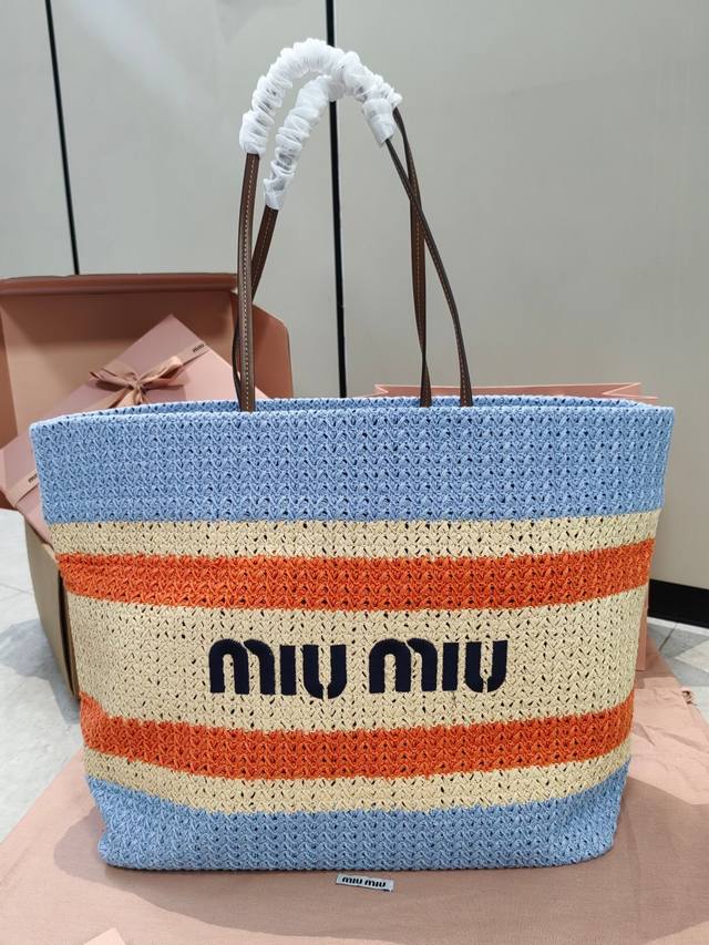 New woven shipment 5Bg228, imported raffia straw and cotton yarn woven tote bag,