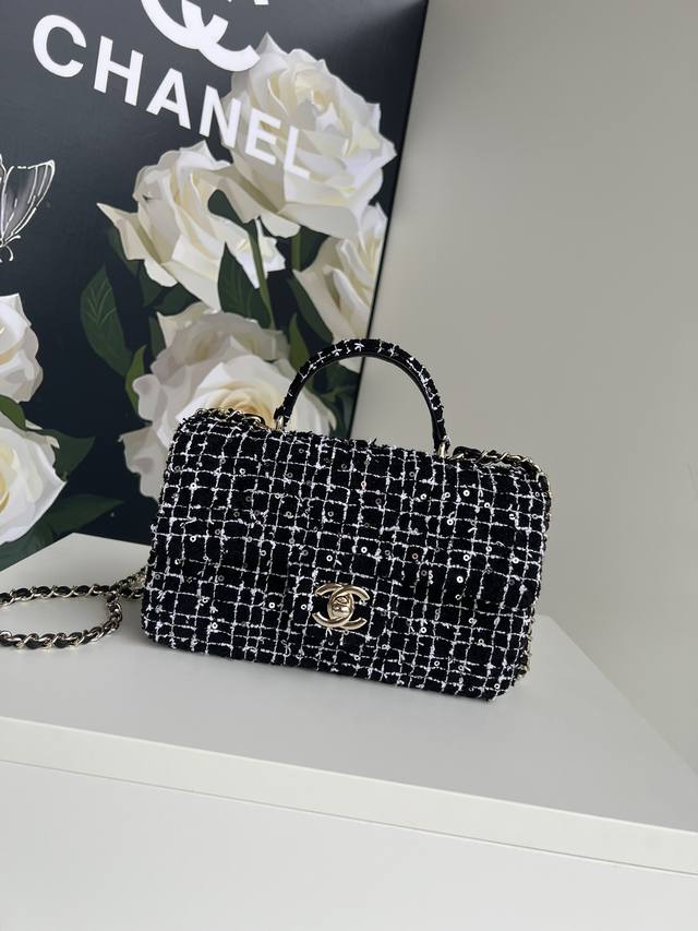 Chanel 24K latest Mini Cf Handle Handbag As2431 Classic diamond flap bag embelli