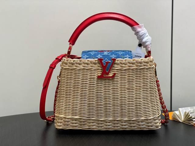 Original boutique M14295 denim cherry woven Cap Na Ying Lv x Tm Capucines Bb han