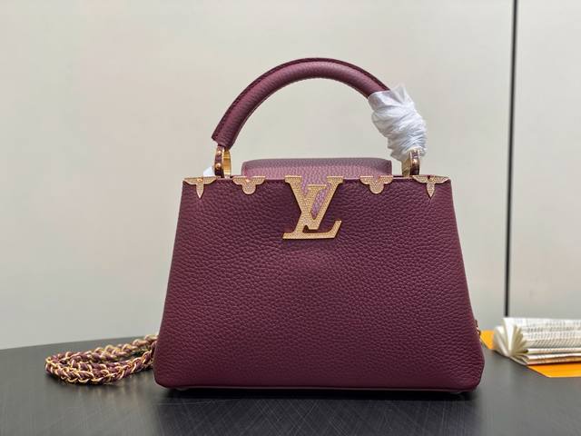 original boutique M48865 burgundy and gold diamond crown full leather Cap Na Yin