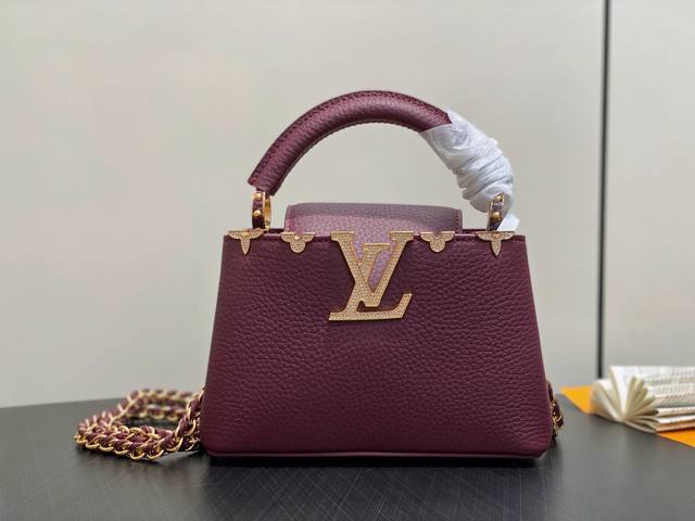 Original boutique M48865 burgundy and gold diamond crown full leather Cap Na Yin