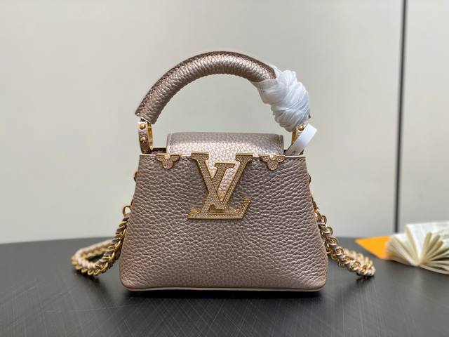 Original boutique M48865 pearlescent gold diamond crown full leather Cap Na Ying