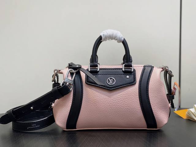 Original boutique M25566 Light pink full leather motorcycle Nano LV Biker handba