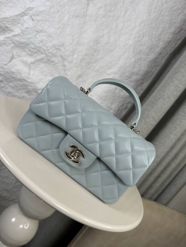 Chanel 21K latest Mini Cf Handle Handbag As2431 Classic diamond flap bag embelli