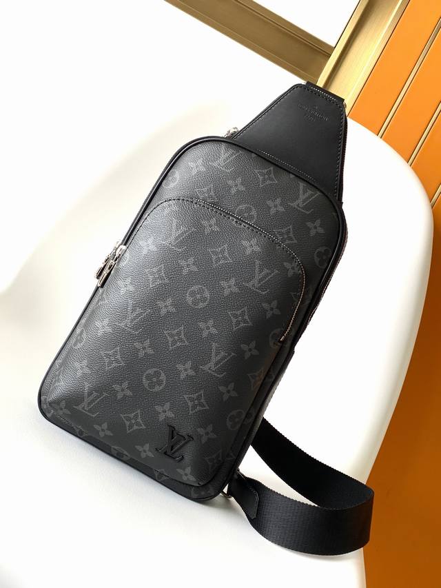 Premium original M46327 black floral Avenue shoulder bag crafted from Damier Gra