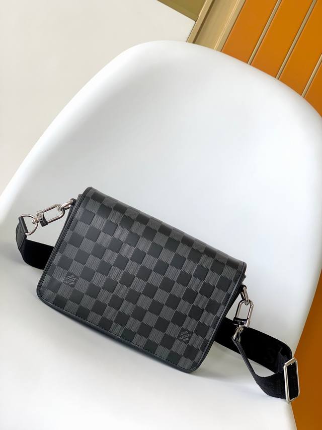 Original N50007 Studio Messenger Bag in Black Embossed Plaid. The new Studio Mes