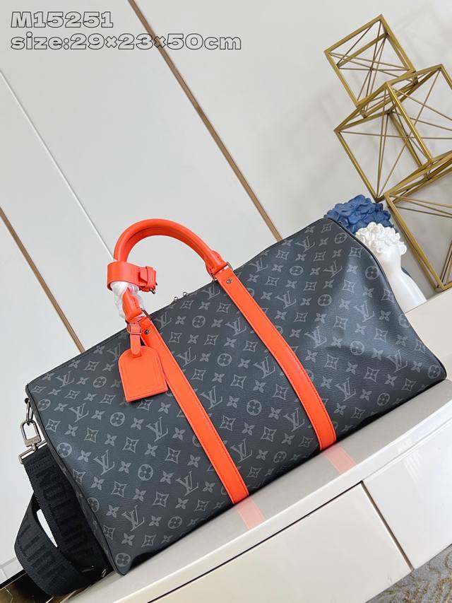 Factory Price P Top-Quality Original M15251 Black Flower Orange Leather 50cm Thi