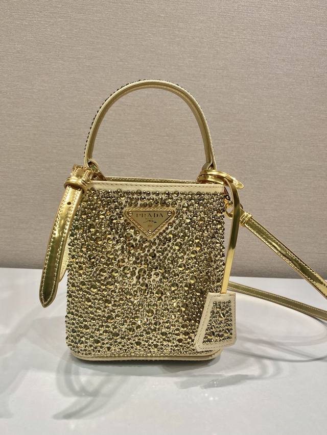 Premium Original Crystal Bucket Bag 1Ba373 Crystal Bag This elegant Panier handb