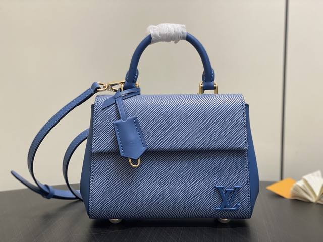 Factory Price P Top Original M14855 Gray-Blue Water Ripple Handbag Cluny Mini Ha