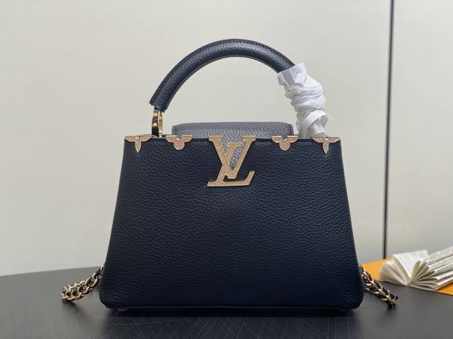 Factory price P Top original M48865 black gold diamond crown full leather Cap Na
