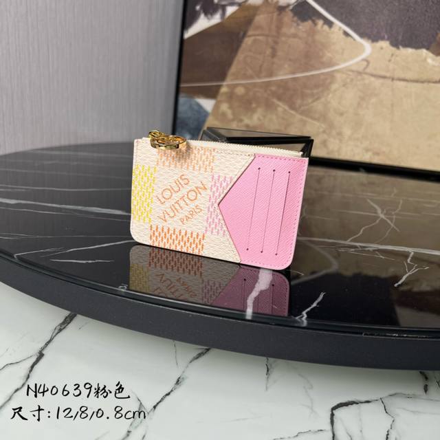Factory Price P Top Original N40639 Pink Card Holder Wallet Series Romy Card Hol