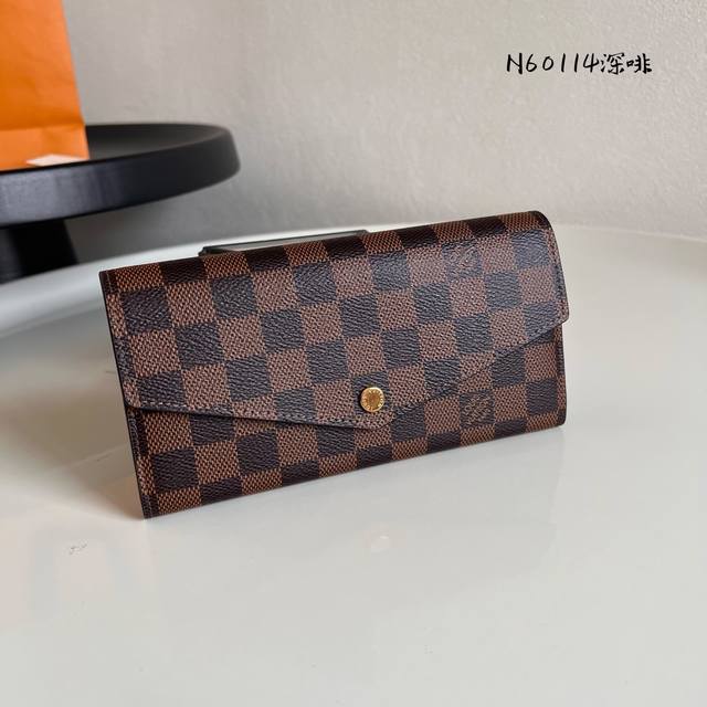 Factory Price P Chip Version N60114 Brown Grid Dark Brown This envelope wallet i