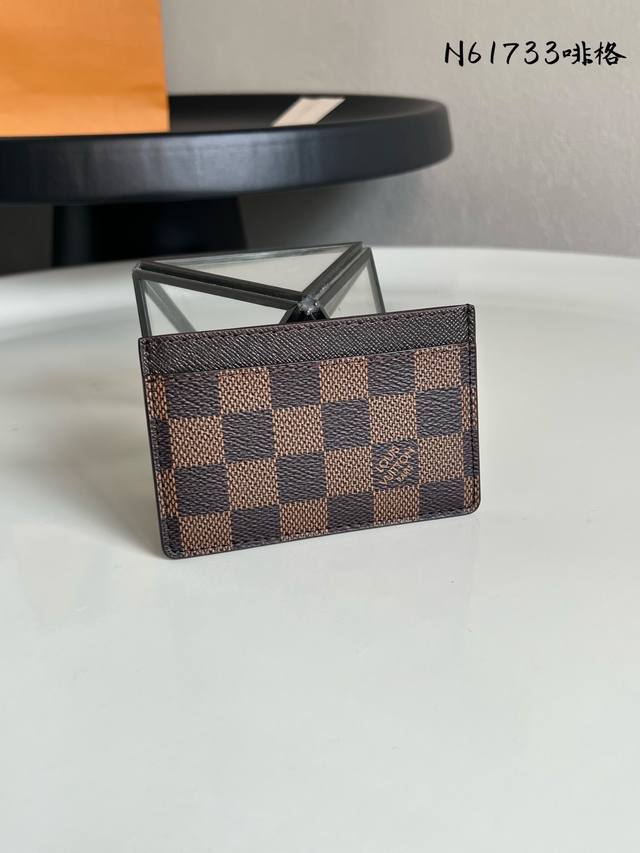 Factory price P chip version N61733 brown card holder card holder one inner comp