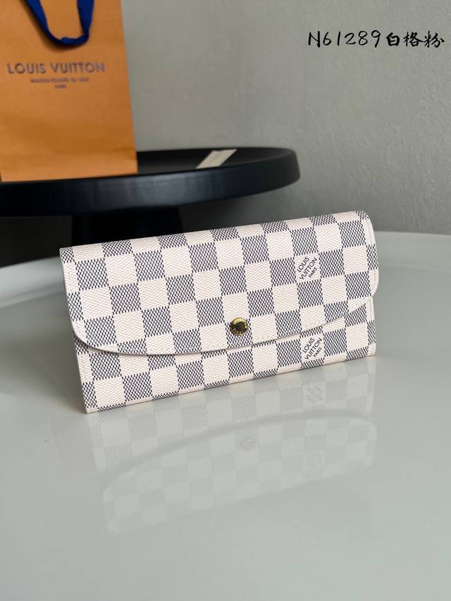 Factory Price P Chip Version N61289 White checkered pink gold buckle The Emilie